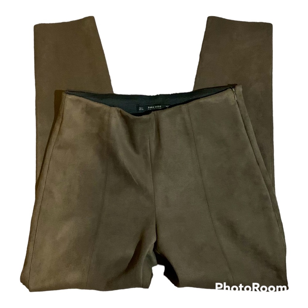 ZARA Faux Brown suede Basic Concept Women’s Pants
